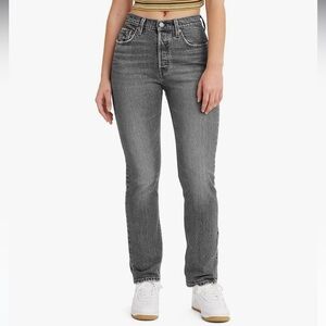 Levi's | Women’s grey Premium 501 button-fly straight leg jeans, size 24x30